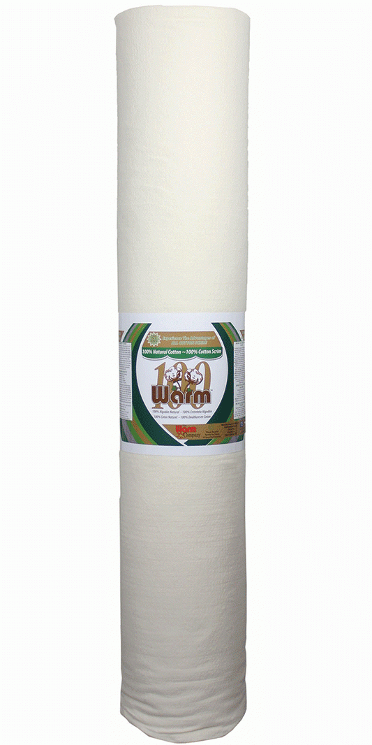 Warm 100 110" x 25 YD Cotton Batting - Premium 100% Natural Cotton Batting