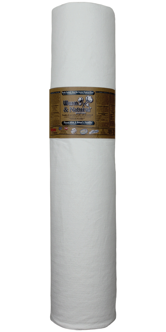 Warm & Natural 124" x 30 YD Cotton Batting - Unbleached Needle-Punched Quilt Batting
