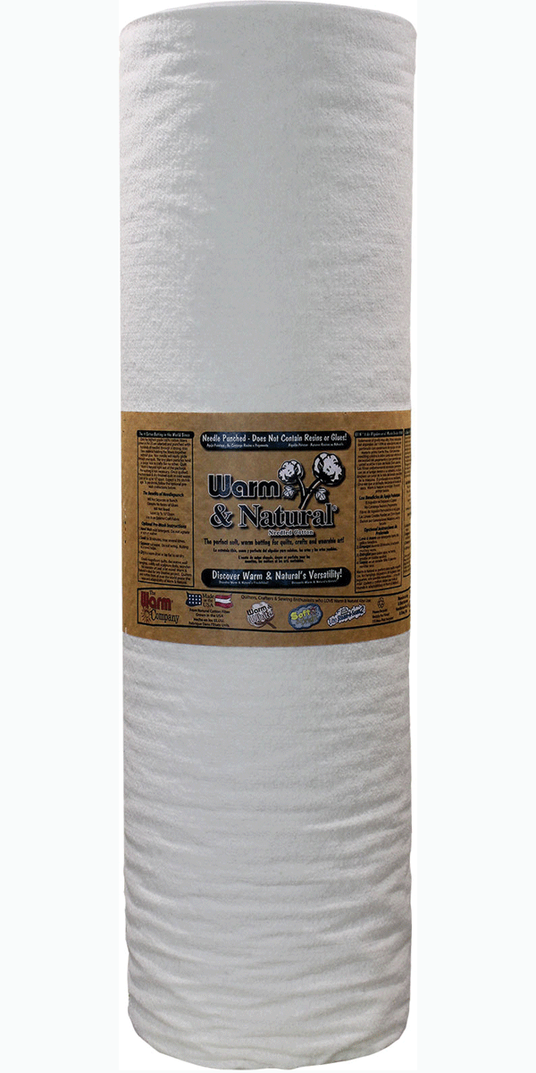 Warm & Natural 90" x 40 YD Cotton Batting - Unbleached Needle-Punched Quilt Batting