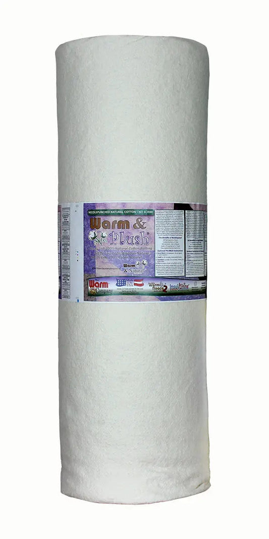 Warm & Plush 90" x 25 YD Cotton Batting - Soft and Luxurious Cotton Batting