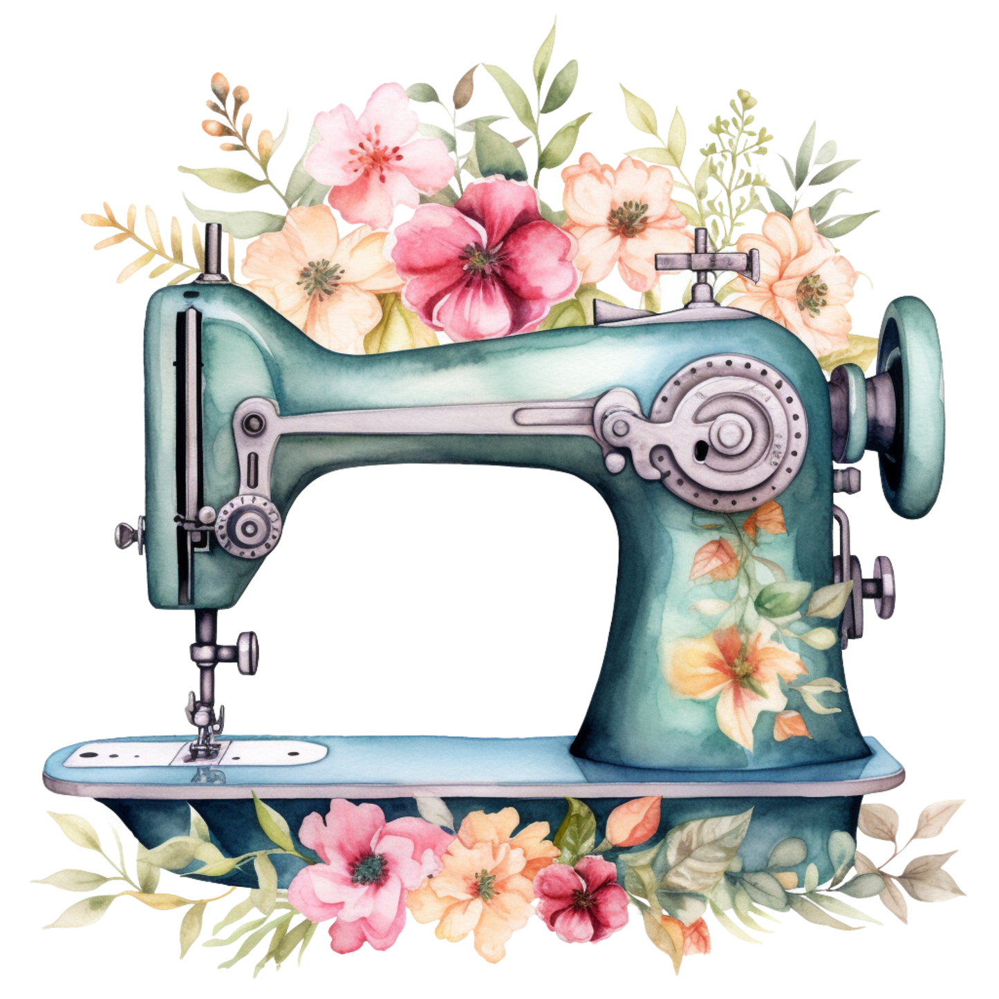 Watercolor Sewing Machines Fabric Panel 3