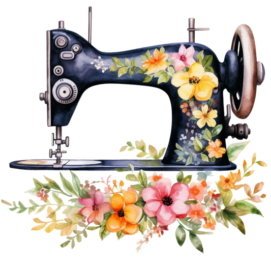 Watercolor Sewing Machines Fabric Panel 4