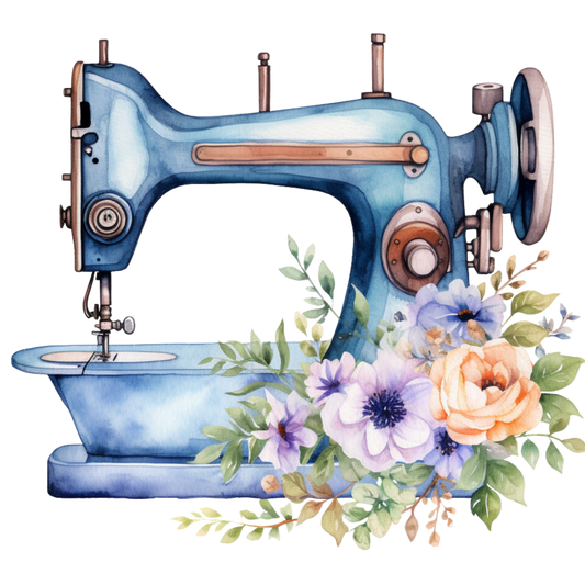 Watercolor Sewing Machines Fabric Panel 7
