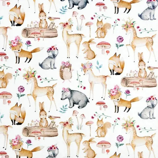 White Sweet Darlings Digital Cuddle Snow Fabric per yard