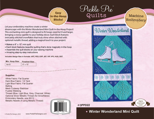 Winter Wonderland Mini Quilt In the Hoop Machine Embroidery Designs