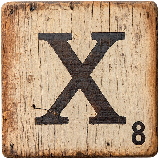 Wood Letter X Blocks Fabric Panel