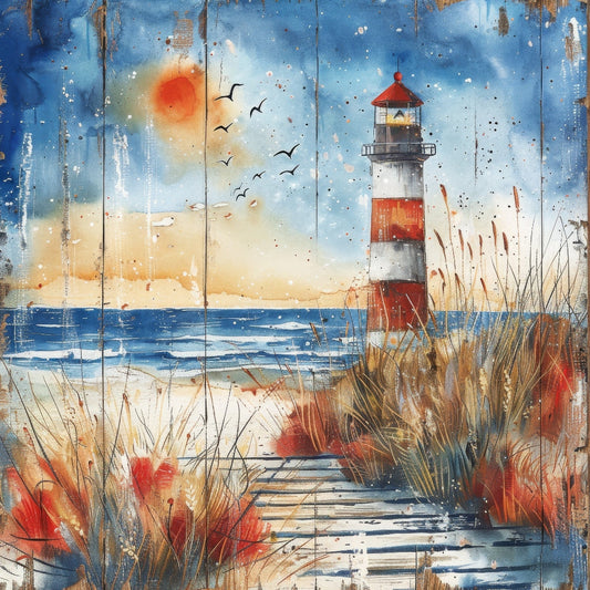 Wooden Lighthouses Fabric Panel 3