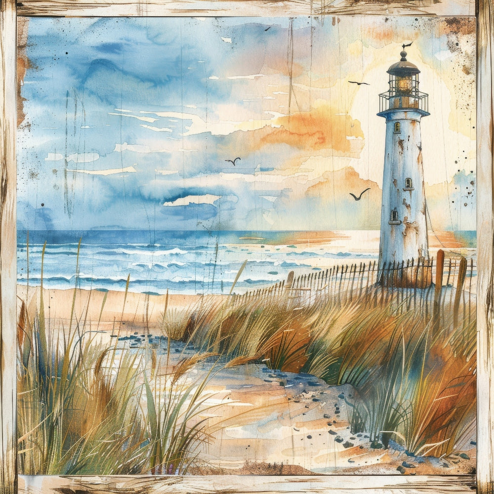 Wooden Lighthouses Fabric Panel 5
