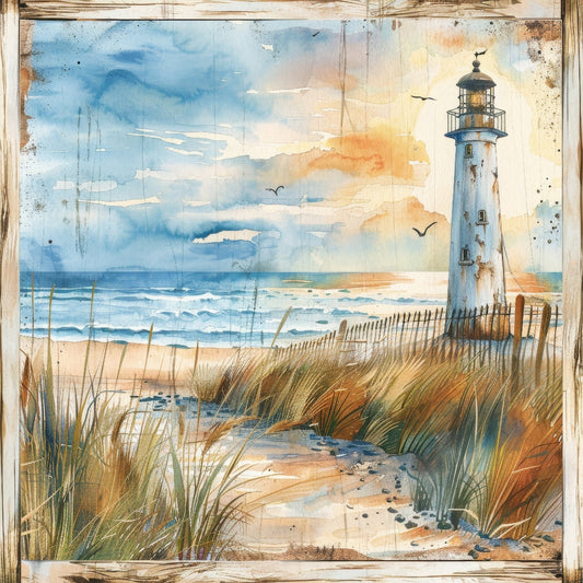Wooden Lighthouses Fabric Panel 5