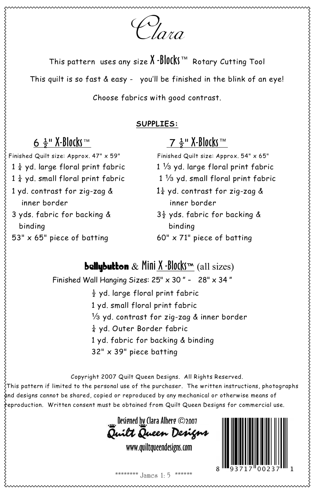 X-Block Clara Pattern