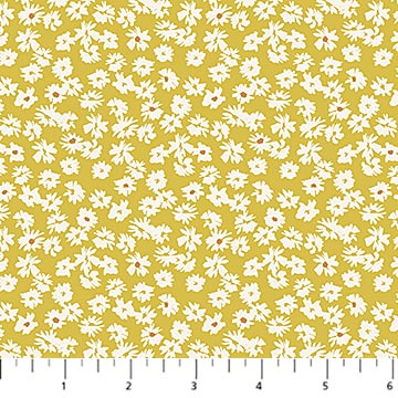 Yellow Daisies Tender Cotton 44"/45" Fabric Per Yard