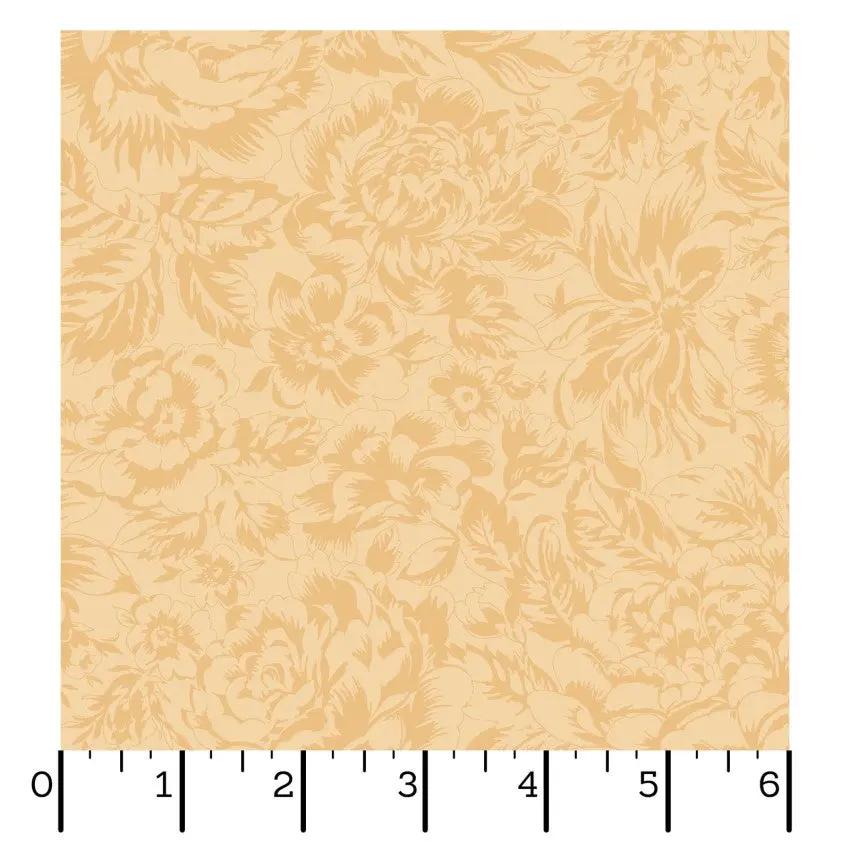 Yellow Tonal Floral La Fleur Flannel Cotton 42"/43" Fabric Per Yard