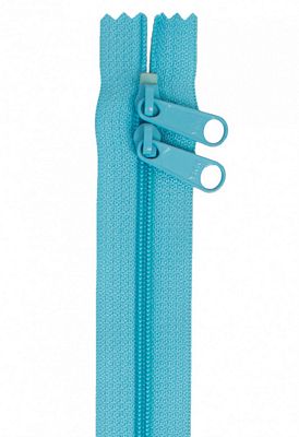 40" Double-Slide Handbag Zipper, Parrot Blue