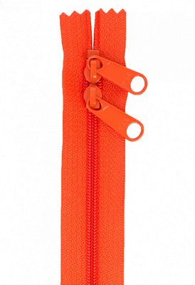 40" Double-Slide Handbag Zipper, Tangerine