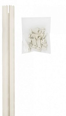 Zippers by the Yard, White, 4 Yards