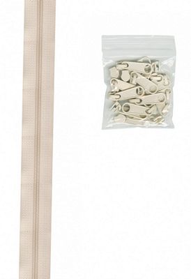 Zippers by the Yard, Ivory, 4 Yards
