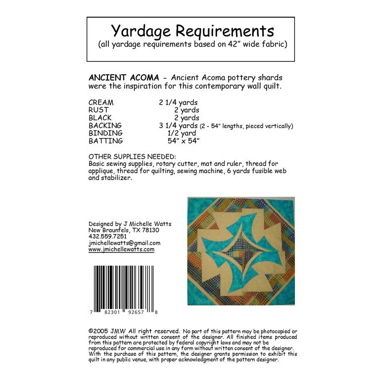 Ancient Acoma Quilt Pattern
