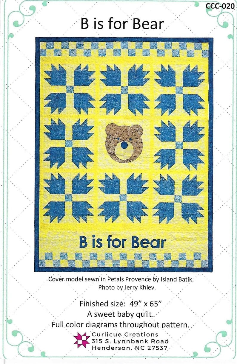 B Is For Bear Downloadable Pattern