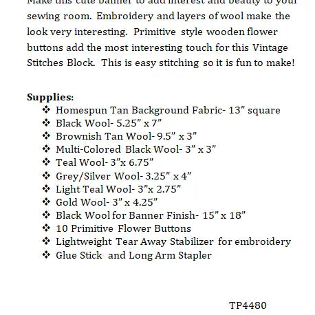 Vintage Stitches Pattern