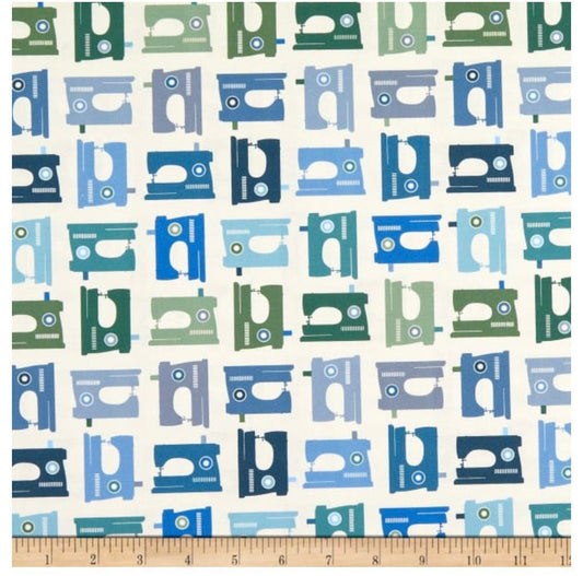 Fat Quarter Panel of Sewing Mood Fabric - Cool by Paintbrush Studios
