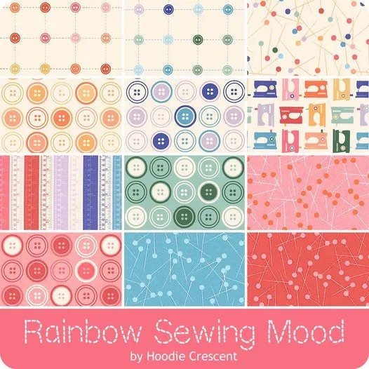 Fat Quarter Panel of Sewing Mood - Rainbow by Paintbrush Studios