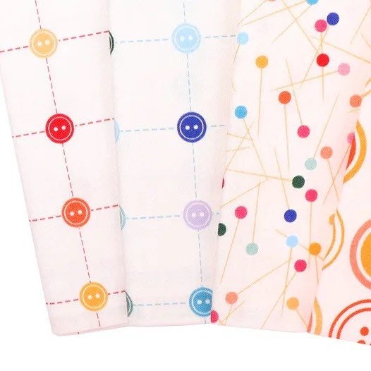 Fat Quarter Panel of Sewing Mood - Rainbow by Paintbrush Studios