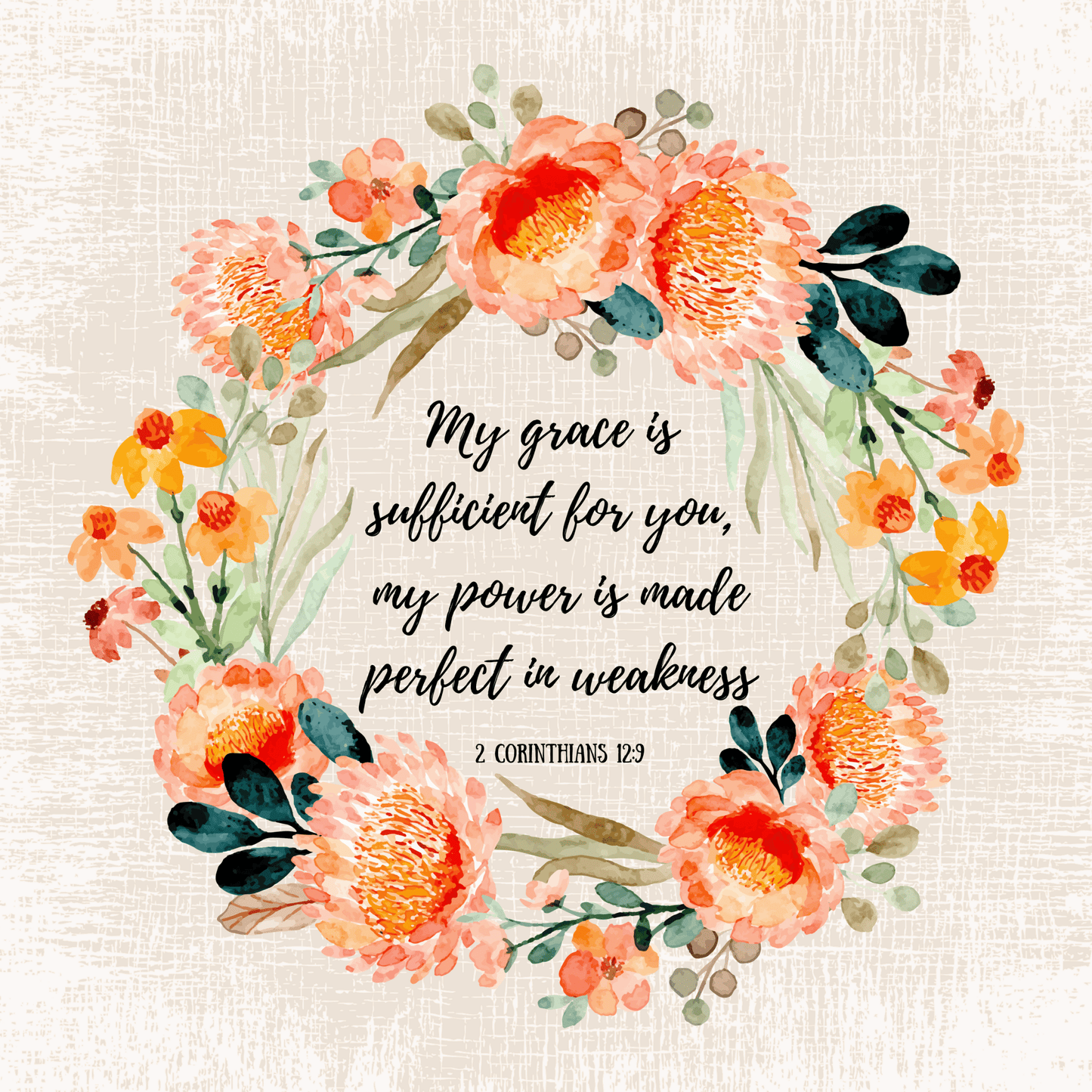 6" Bible Verse Fabric Panel