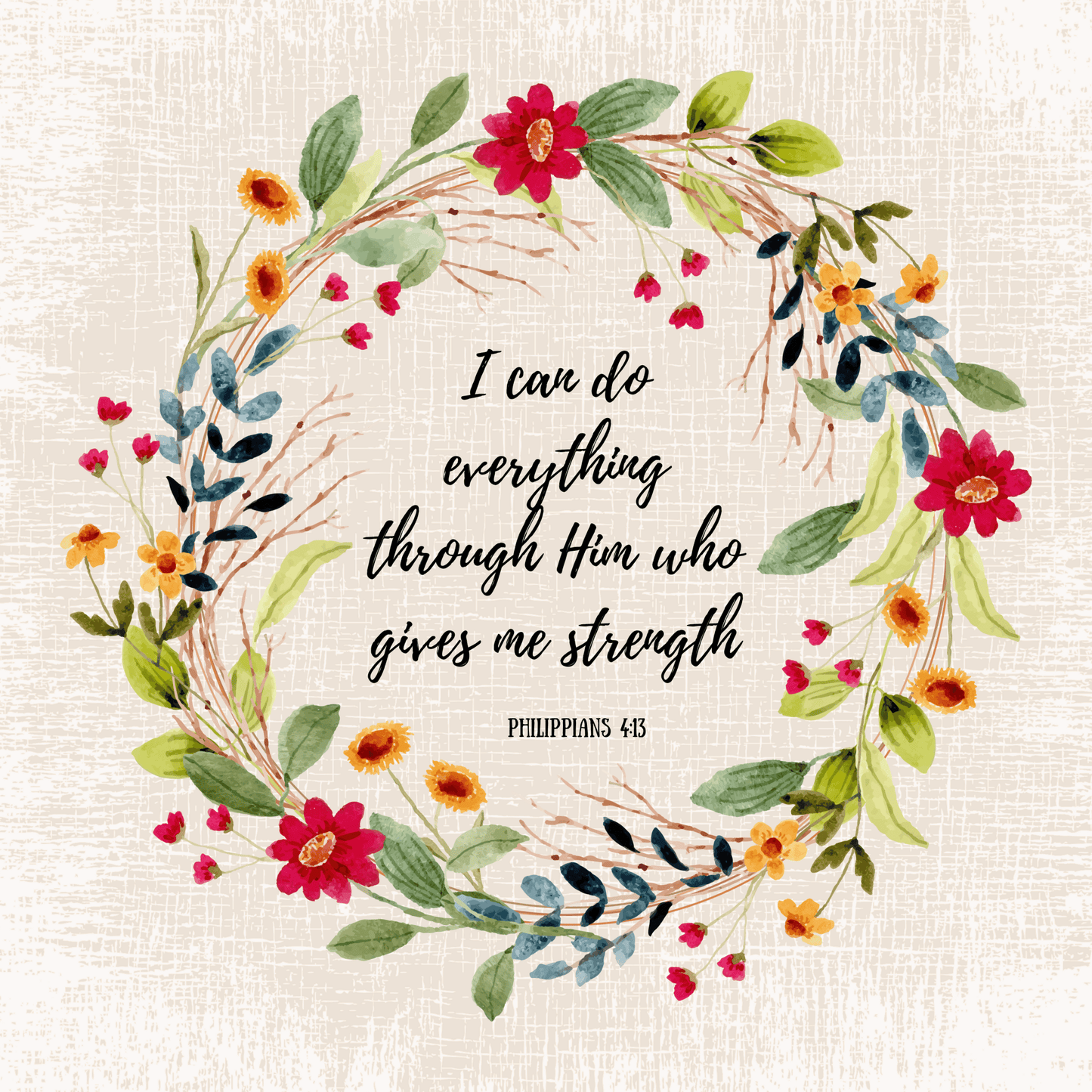 6" Bible Verse Fabric Panel