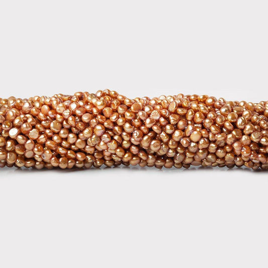 3-4mm Hot Toffee Baroque Pearls 15 inch 115 beads