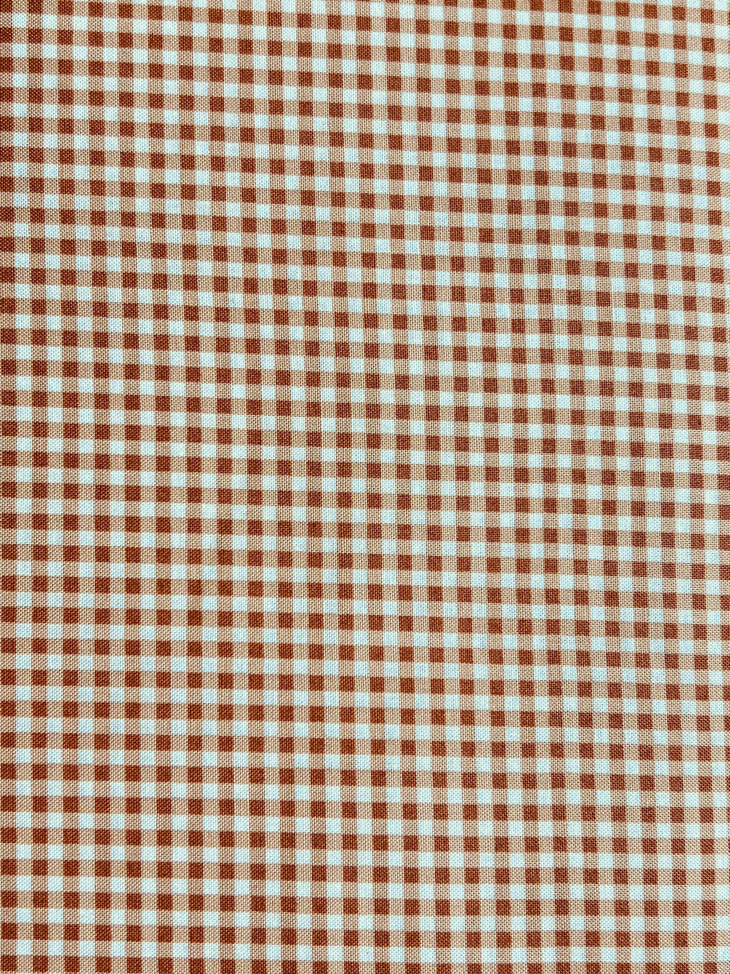 Orange and White Small Check Fabric