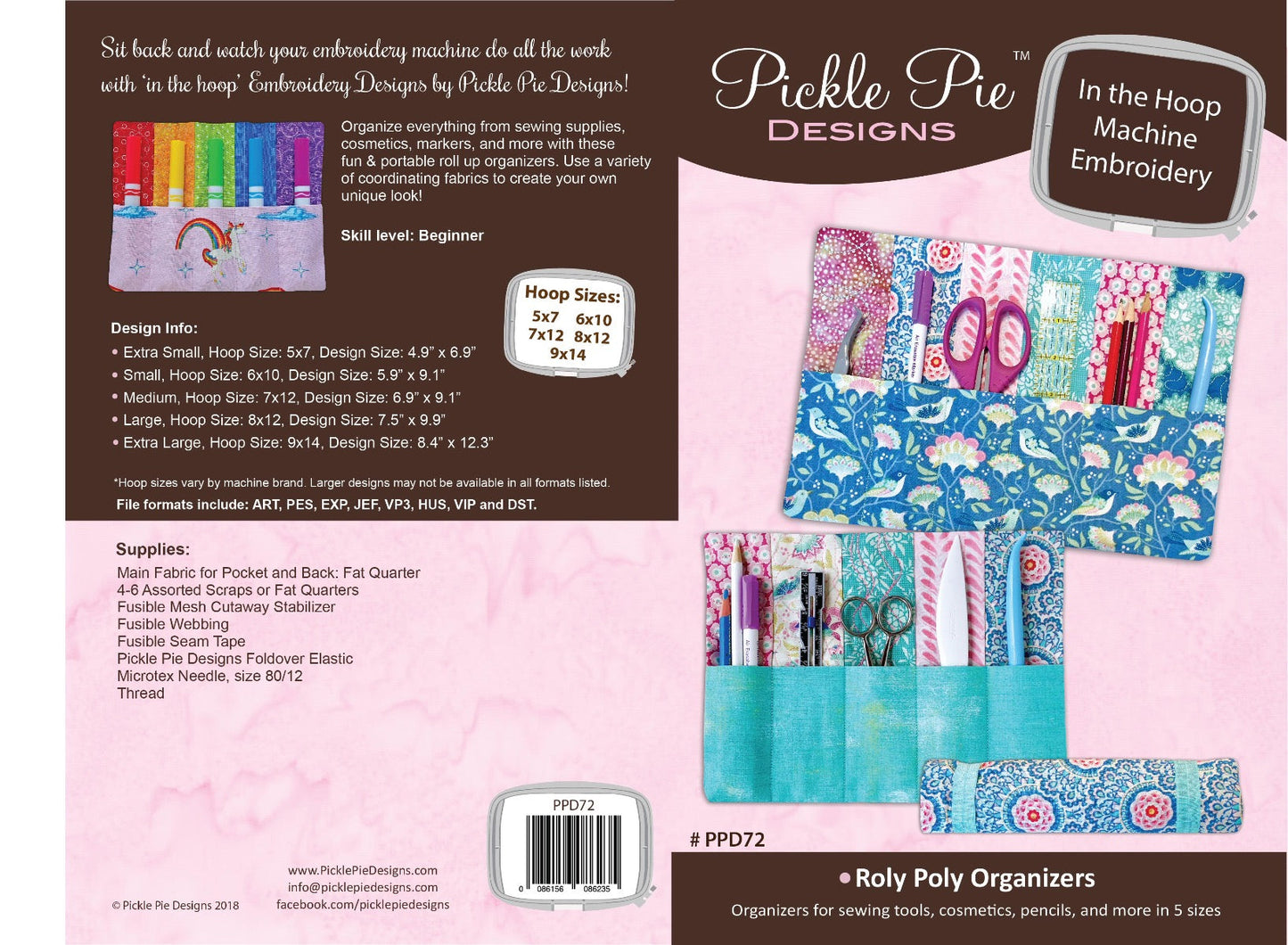 Roly Poly Organizers In the Hoop Embroidery Design Collection