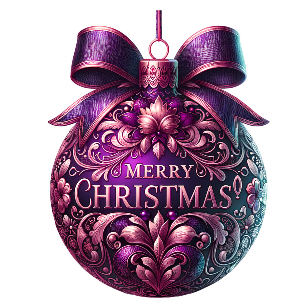 Elegant Christmas Ball Ornaments Fabric Panel 1