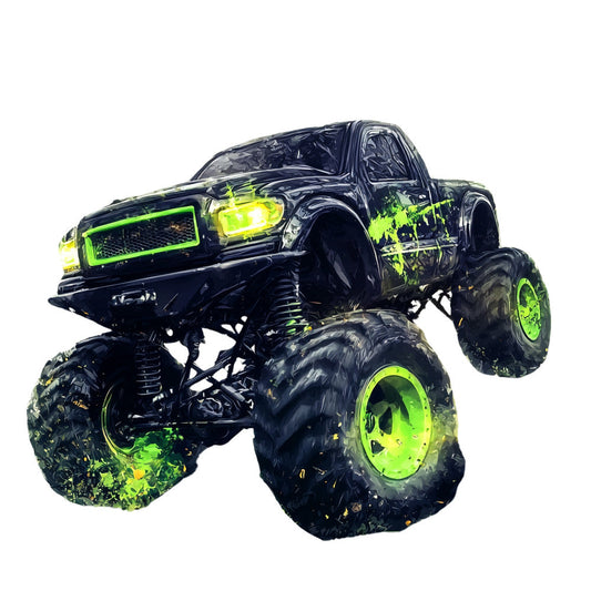 Monster Truck Show Fabric Panel 11