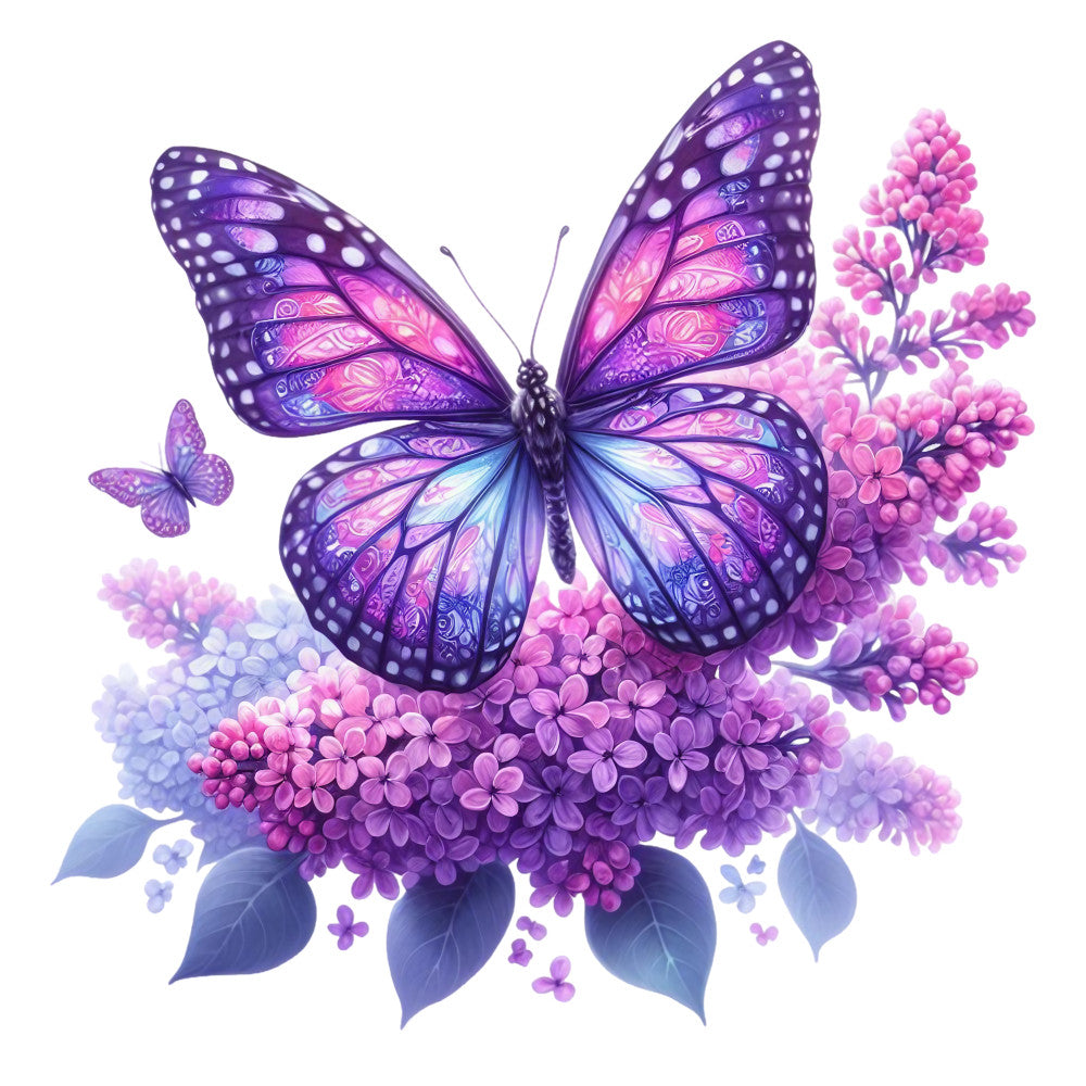Spring Flowers and Butterflies Fabric Panel 43