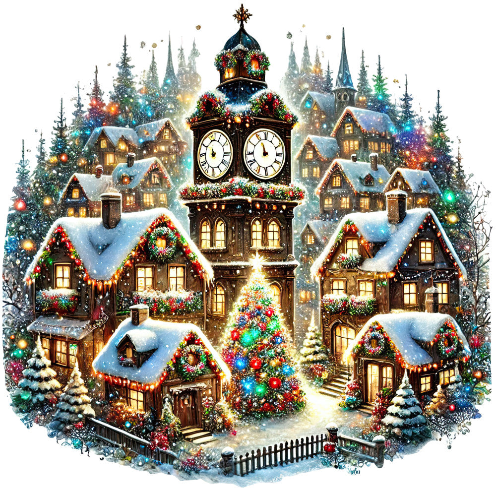 Christmas Villages Fabric Panel 28