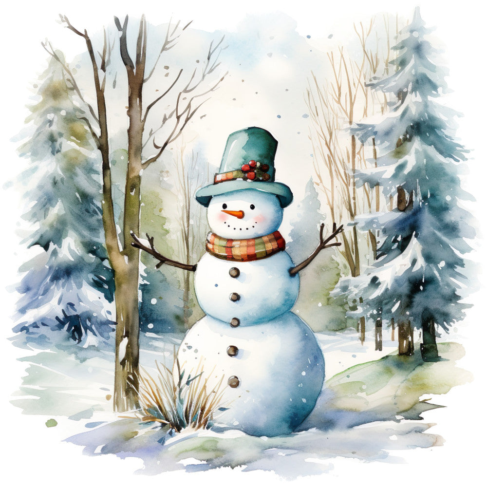 Charming Snowmen Fabric Panel 1