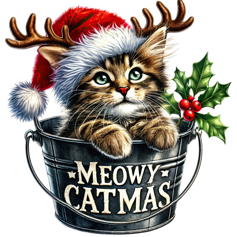Meowy Christmas Fabric Panel 7