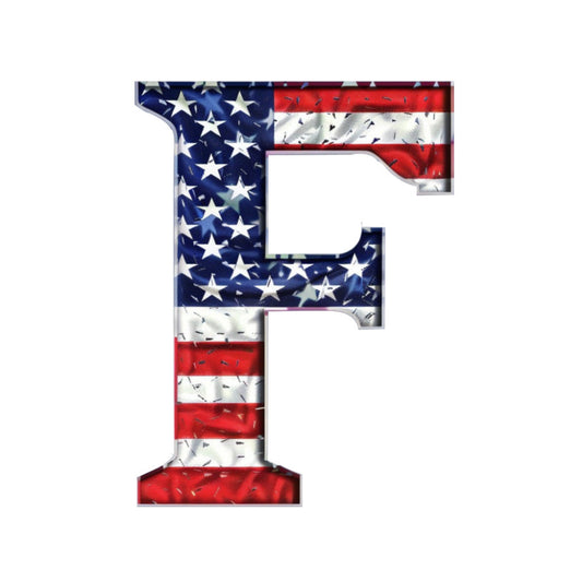 Grunge American Flag Alphabet Fabric Panel 13