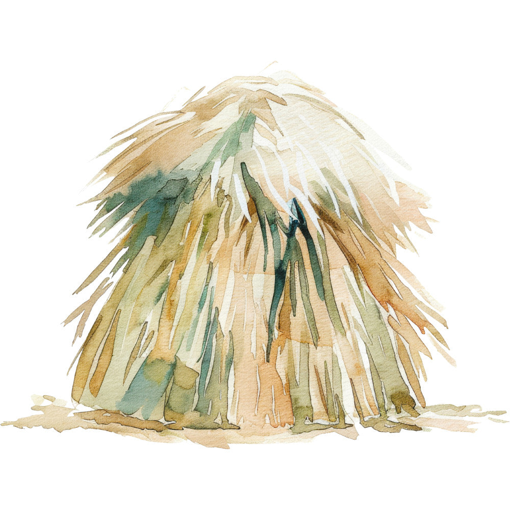 Watercolor Farm Fabric Panel 25