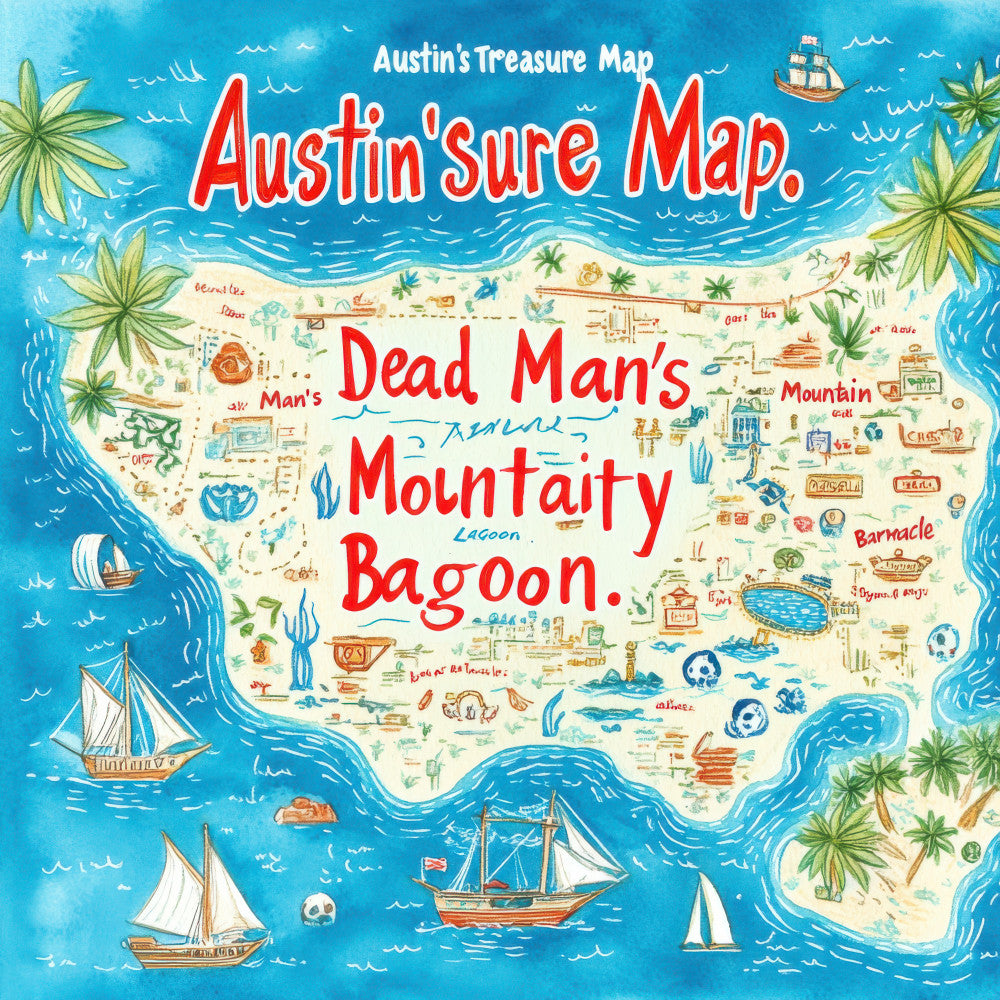 Pirate Treasure Map Fabric Panel 12