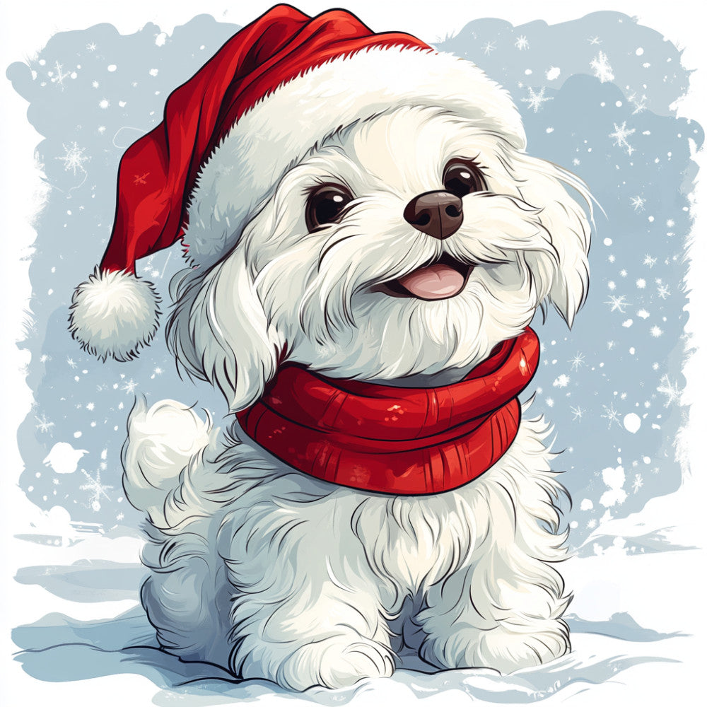 Christmas Dogs Fabric Panel 11