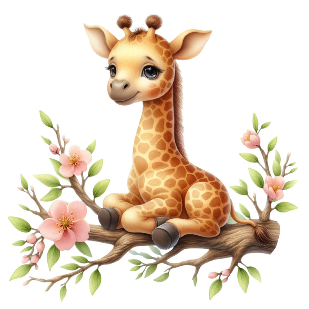 Cute Baby Giraffe Fabric Panel 14