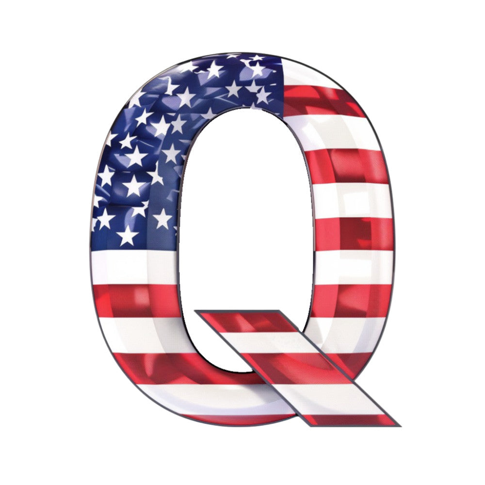 Grunge American Flag Alphabet Fabric Panel 24
