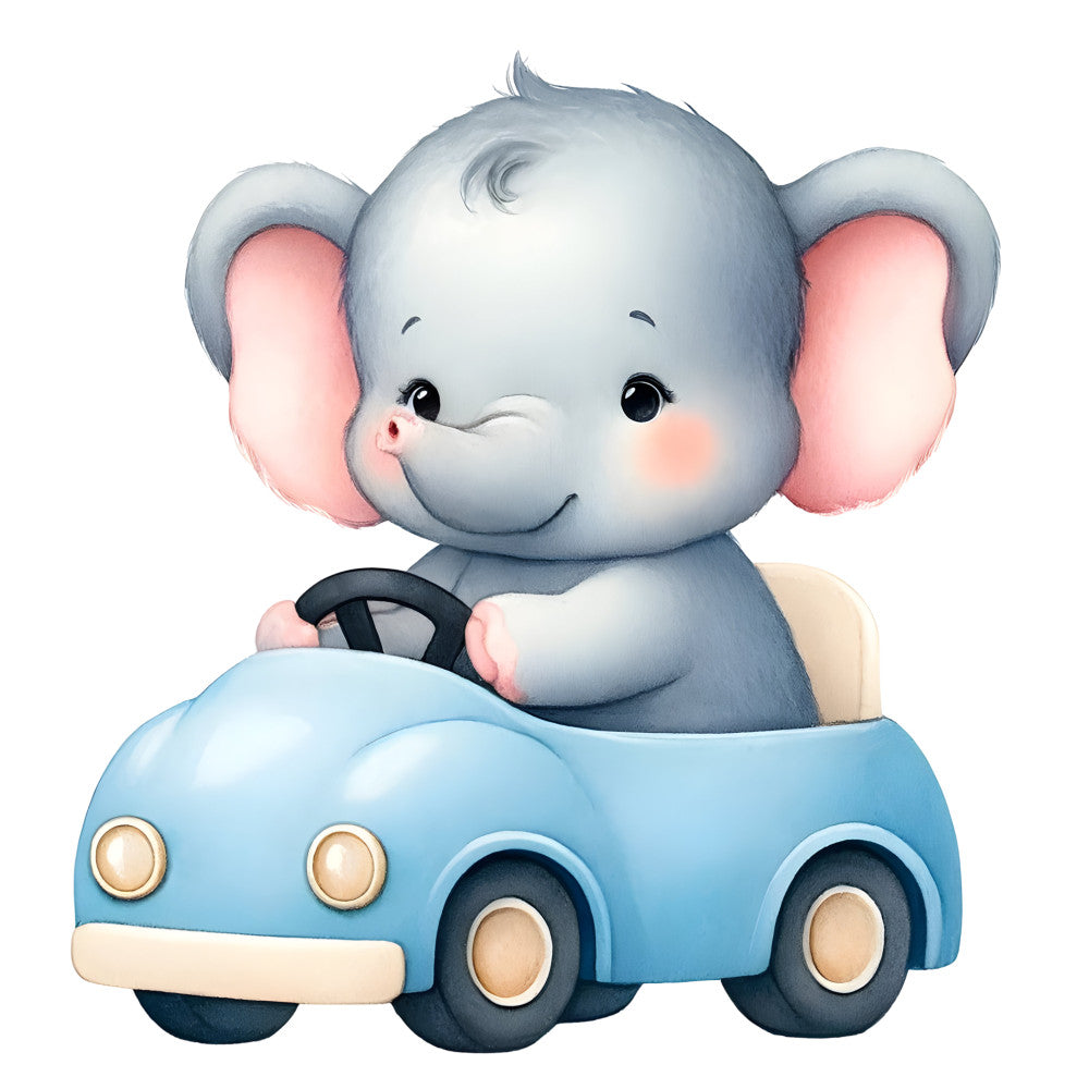 Baby Boy Elephant Fabric Panel 25