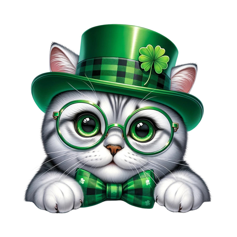 St Patricks Day Cat Fabric Panel 10