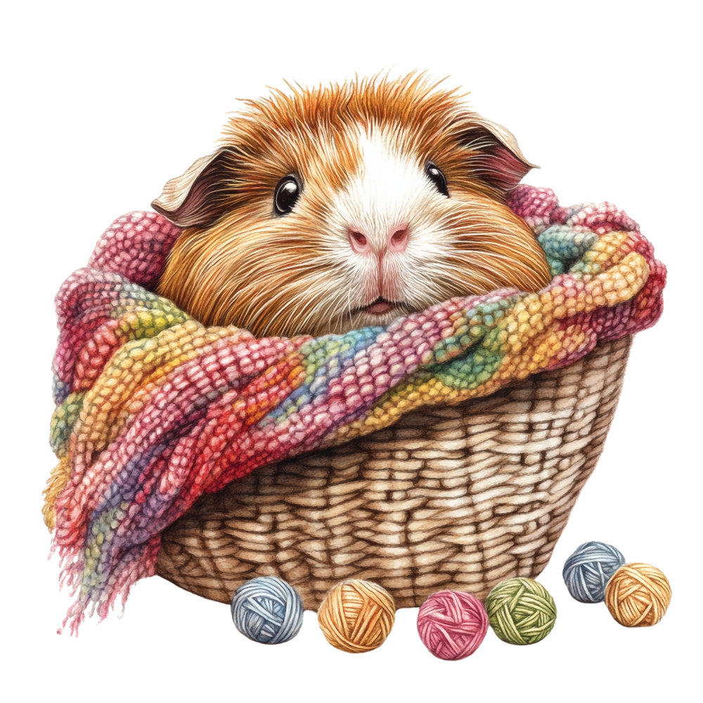 Cute Guinea Pigs Fabric Panel 4