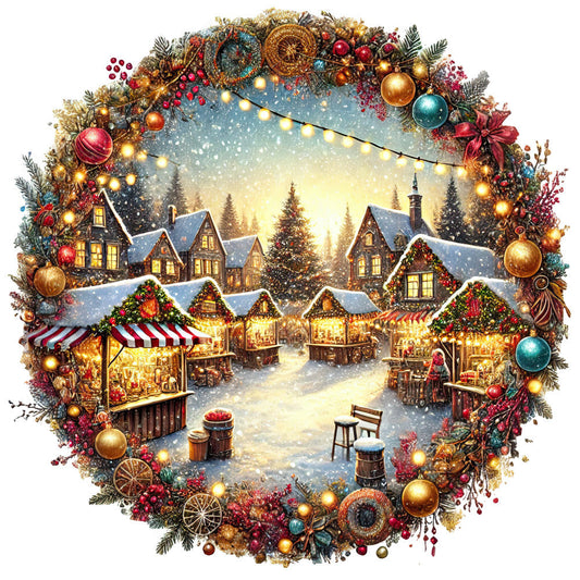 Christmas Villages Fabric Panel 85