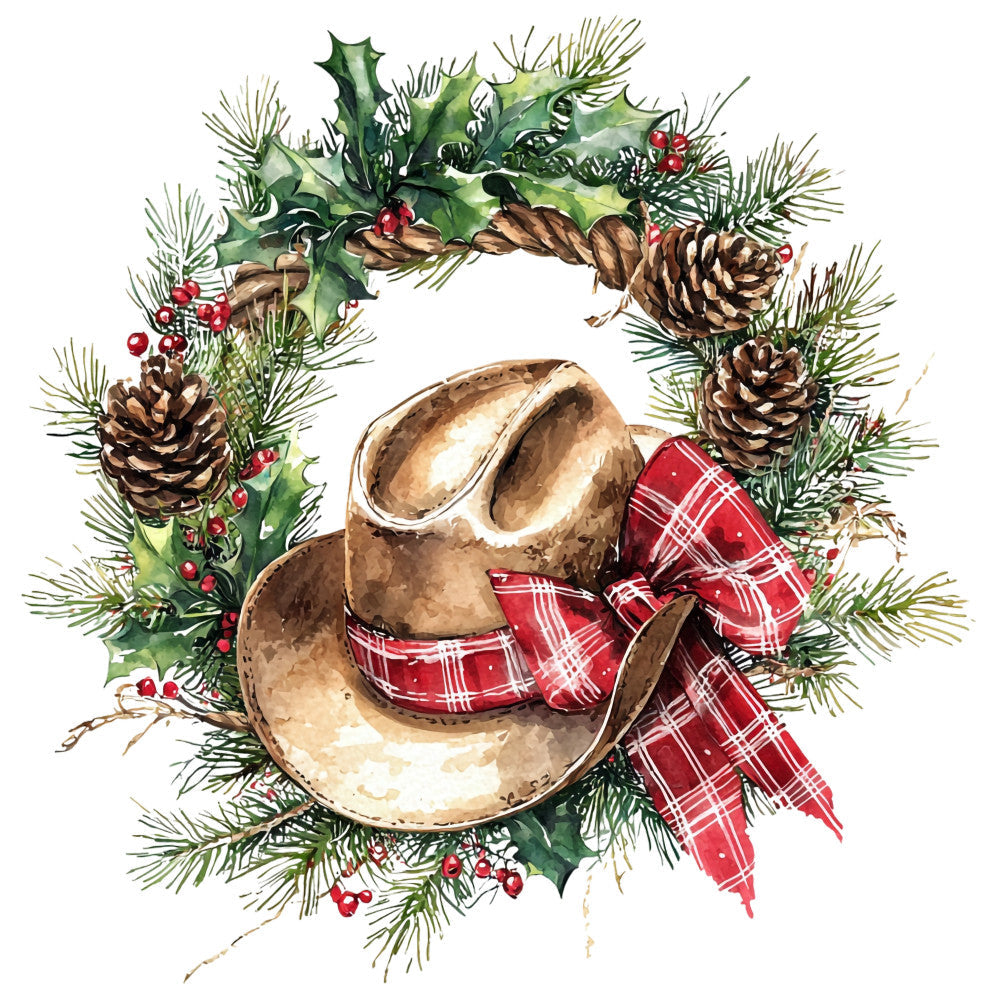 Cowboy Christmas Fabric Panel 8