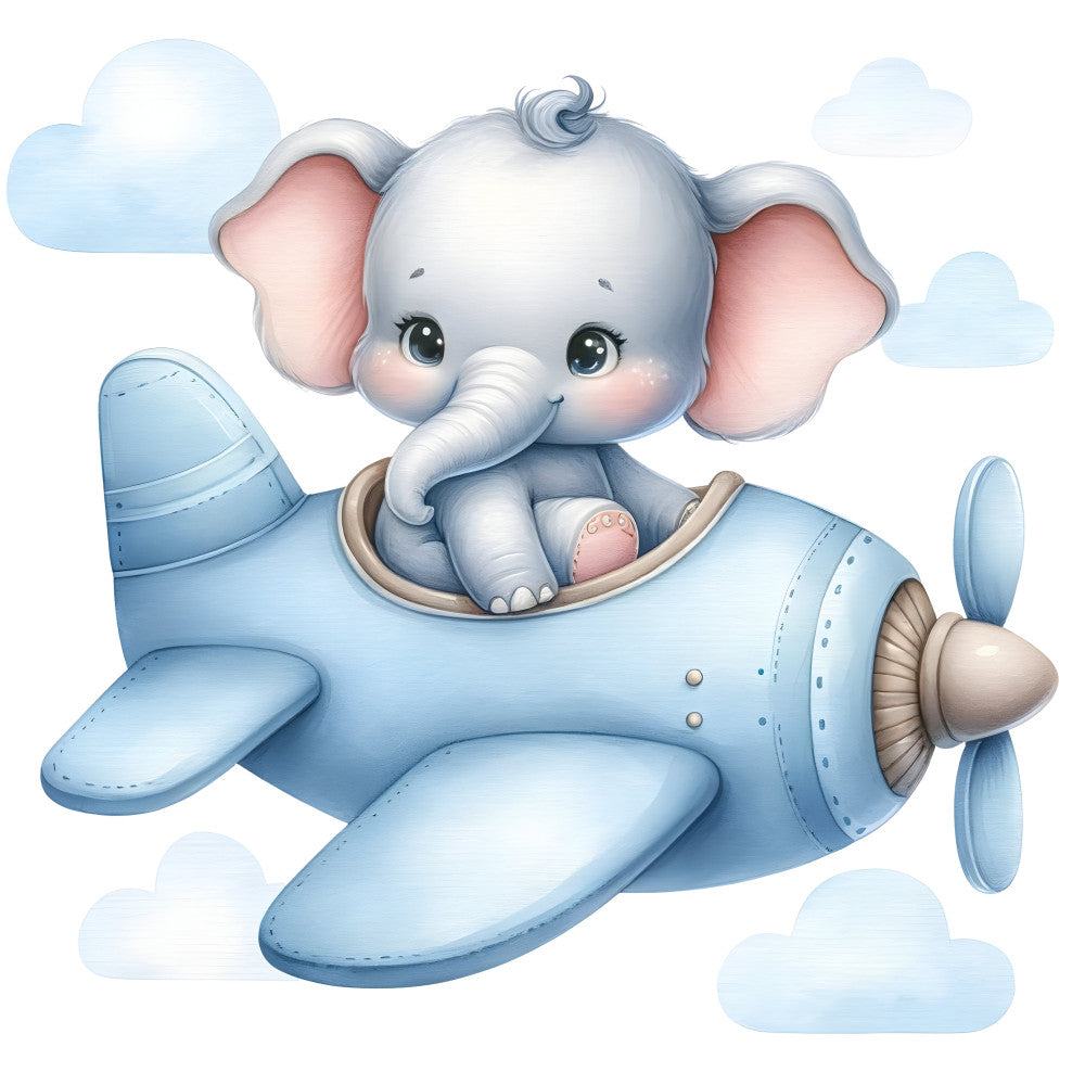 Baby Boy Elephant Fabric Panel 23