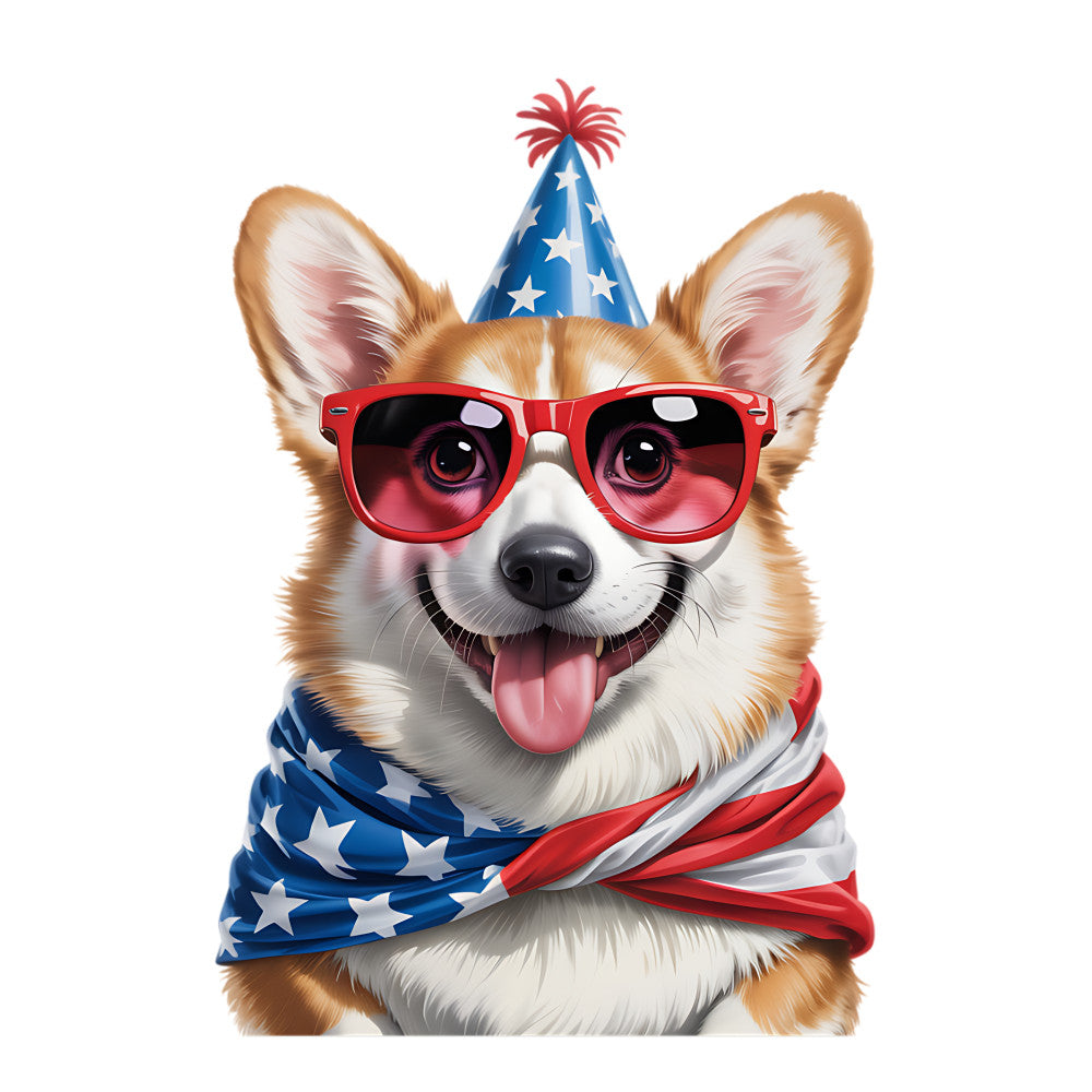 4th of July Dog Fabric Panel 13